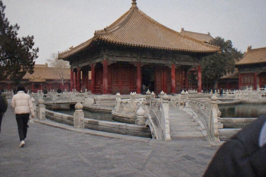 Rows of ancient stone stele in the courtyard of the Confucius Temple in Beijing
