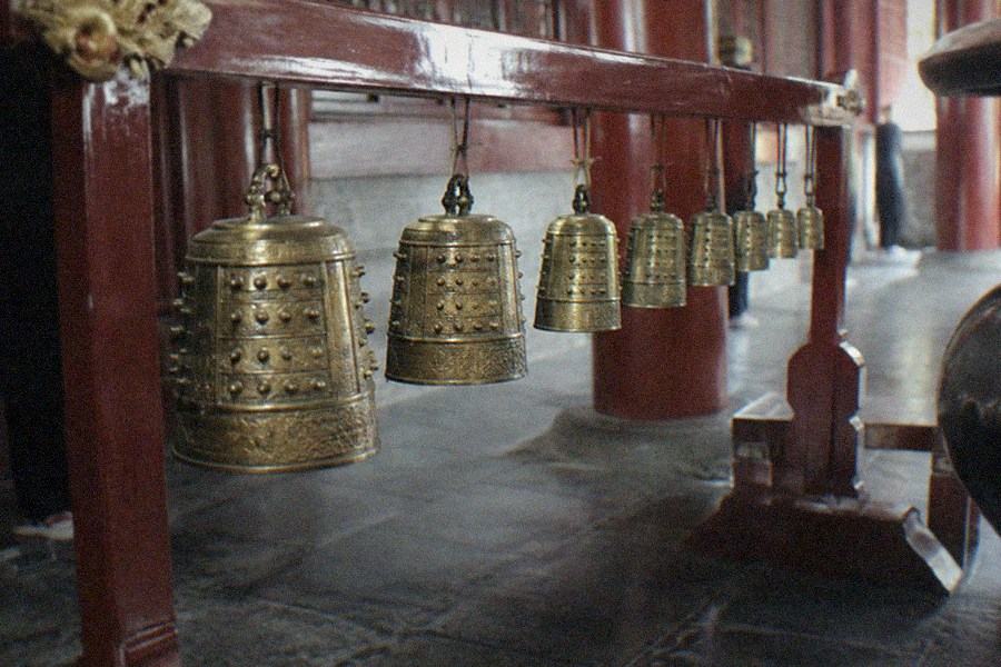 The entrance courtyard of a restored temple museum in Beijing
